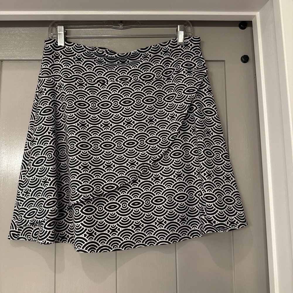 SOYBU Skirt Womens Size L Black White Pattern - Picture 2 of 8
